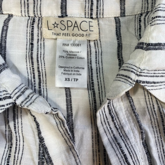 l*space White Black Striped Daydream Tunic Dress Wrap InTheColor Summer XS/TP - Picture 12 of 16